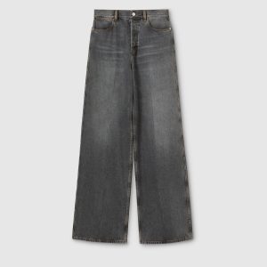 Pantaloni in denim a gamba larga