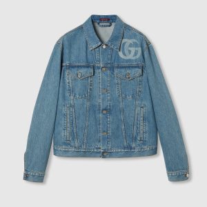 Giacca in denim con Double inciso al laser