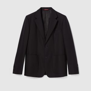 Giacca monopetto in canvas di cotone