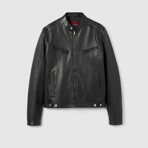 Giacca in morbida pelle con zip