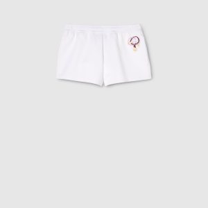 Shorts in jersey di cotone con ricamo