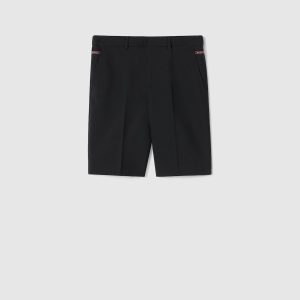 Shorts in lana con intarsio